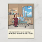 Patiënt probeert te ontsnappen uit het ziekenhuis, briefkaart (Voorkant)