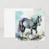 Patiënt Schiere Paard Aquarel Bedankkaart (Voorkant / Achterkant)