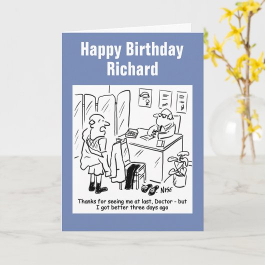 Patiënt zegt tegen dokter dat hij beter is kaart (Gele Bloem)