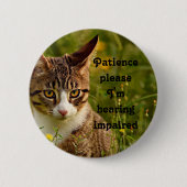 Patiënte alsjeblieft, ik word slechter ronde button 5,7 cm (Voorkant)