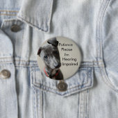 Patiënte alsjeblieft, ik word slechthorend ronde button 7,6 cm (In situ)