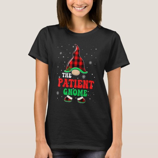 Patiënte Kabouter Buffalo Plaid Overeenkomstige Fa T-shirt (Voorkant)