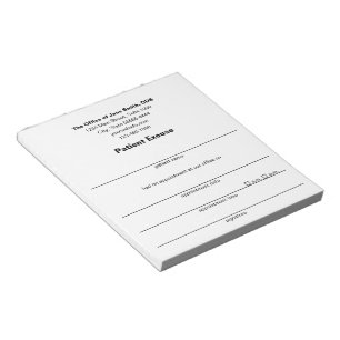 Patiëntenexcuus Tandarts Opmerking Zwart Wit Sjabl Notitieblok