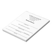 Patiëntenexcuus Tandarts Opmerking Zwart Wit Sjabl Notitieblok (Linkerzijde)