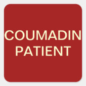 Patiëntenkaart Coumadin label (Voorkant)