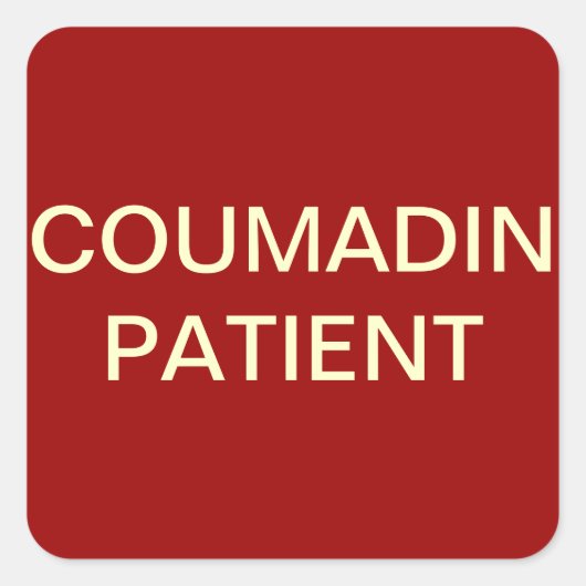 Patiëntenkaart Coumadin label (Voorkant)