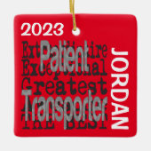 Patiëntentransporter Extraordinaire CUSTOM Keramisch Ornament (Voorkant)