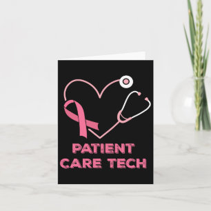 Patiëntenzorg Tech PCT Roze Hart Stethoscoop Breas Kaart