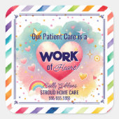 Patiëntenzorgwerk van Hartzorgverlener Vierkante Sticker (Voorkant)