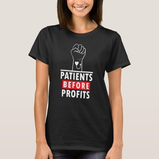 Patients Before Profits Minnesota Nurses On Strike T-shirt (Voorkant)