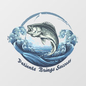 "Patients Brings Success" Fishing Window Cling Raamsticker (Vel)