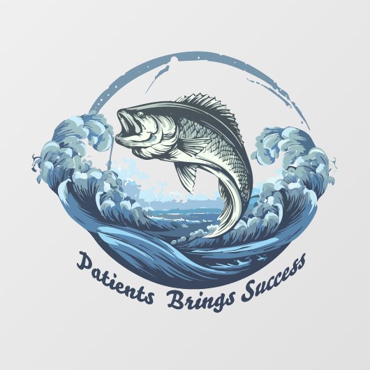 "Patients Brings Success" Fishing Window Cling Raamsticker (Vel)