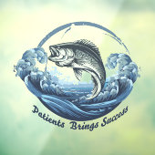 "Patients Brings Success" Fishing Window Cling Raamsticker (Vel 3)