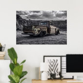 Patina 1956 Chevrolet C10 op maat gemaakte ophaalw Poster (Thuiskantoor)