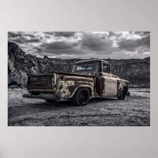 Patina 1956 Chevrolet C10 op maat gemaakte ophaalw Poster