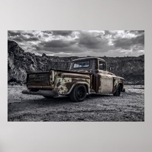 Patina 1956 Chevrolet C10 op maat gemaakte ophaalw Poster (Voorkant)