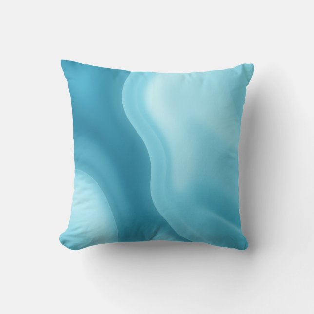 Patina Blue Soft Glow Gradient Abstract Kussen (Voorkant)