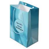 Patina Blue Soft Glow Gradient Abstract Medium Cadeauzakje (Voorkant Gekanteld)