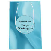 Patina Blue Soft Glow Gradient Abstract Medium Cadeauzakje (Voorkant)