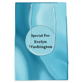 Patina Blue Soft Glow Gradient Abstract Medium Cadeauzakje (Achterkant)