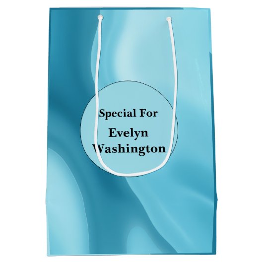 Patina Blue Soft Glow Gradient Abstract Medium Cadeauzakje (Achterkant)