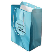 Patina Blue Soft Glow Gradient Abstract Medium Cadeauzakje (Achterkant Gekanteld)