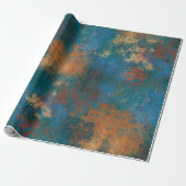 Patina Copper Distressed Turquoise  Cadeaupapier (Uitgerold)