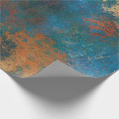 Patina Copper Distressed Turquoise Cadeaupapier (Hoek)