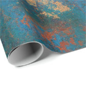 Patina Copper Distressed Turquoise  Cadeaupapier (Rol Hoek)
