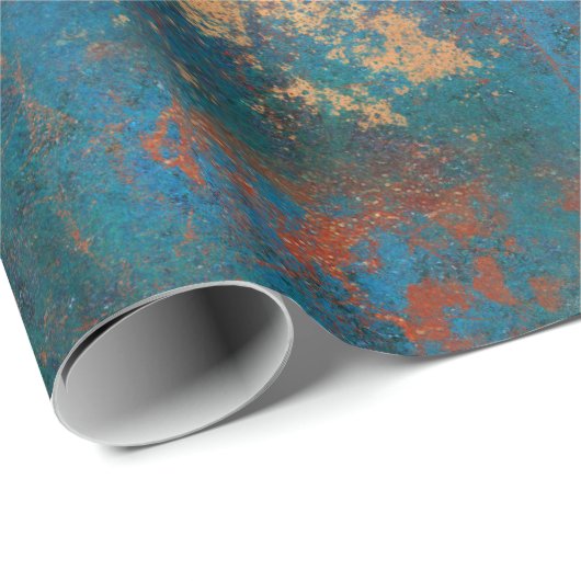 Patina Copper Distressed Turquoise  Cadeaupapier (Rol Hoek)