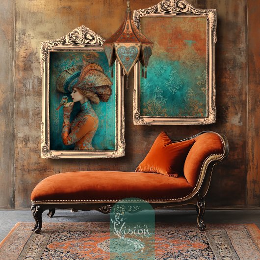 Patina Damask, verweerde patronen achtergrond Tissuepapier