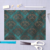 Patina en Roest Damast Turquoise Tissuepapier (Craft)
