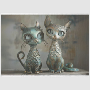 Patina Finish 2 Katten Decoupage Tissuepapier