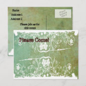 Patina Green Shabby Chic uitnodiging (Voorkant / Achterkant)