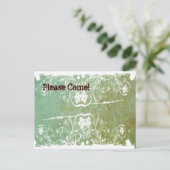 Patina Green Shabby Chic uitnodiging (Staand voorkant)