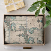 Patina Harps en Muzieknoten over de ontkoppeling v Tissuepapier (Geschenk)