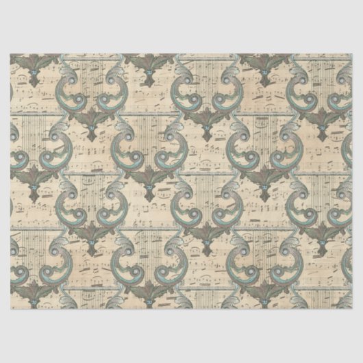 Patina Harps en Muzieknoten over de ontkoppeling v Tissuepapier (Voorkant)