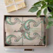 Patina Harps op Tan Decoupage Tissuepapier (Geschenk)