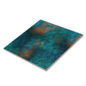 Patina Koper Turquoise Roest Tegeltje (Zijkant)