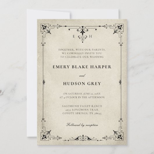  Patina land Westerne officiële bruiloft Kaart (Voorkant)