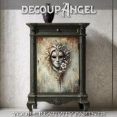 Patina met Venetiaans masker – Decoupage Tissuepapier