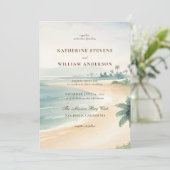Patina Ocean Shoreline Elegante bruiloft Kaart (Staand voorkant)