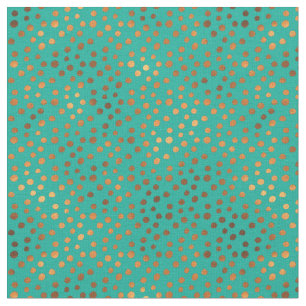 Patina Polka Dot Turquoise Koper Metaalglans Stof