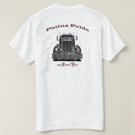 Patina Pride (blanco voorzijde) T-shirt (Design achterkant)