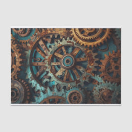 Patina Rusty Gears Decoupage Papier