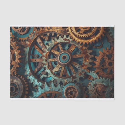 Patina Rusty Gears Decoupage Papier (Voorkant)