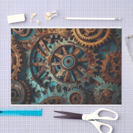 Patina Rusty Gears Decoupage Papier (Craft)