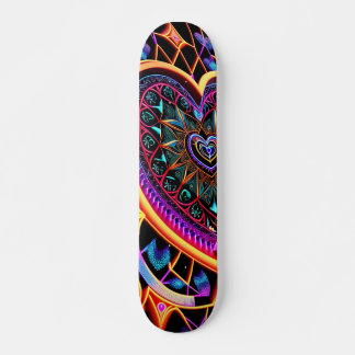 Patineta Colorido Mandala De Corazón Persoonlijk Skateboard
