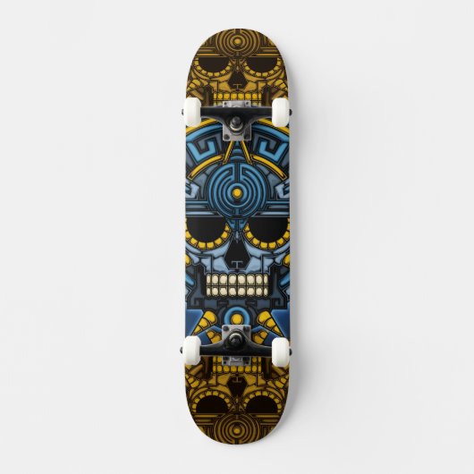 Patineta cráneo azteca persoonlijk skateboard (Voorkant)
