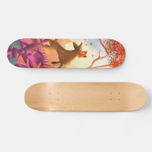 Patineta Dibujo De Perro Marrón En El Bosque  Persoonlijk Skateboard (Horizontaal)